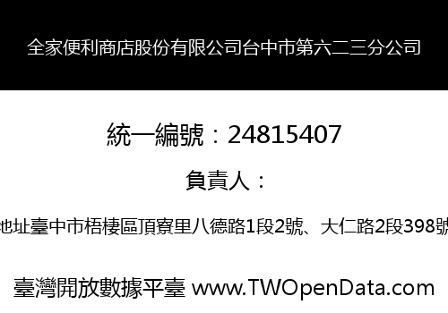 全家便利商店股份有限公司台中市第六二三分公司