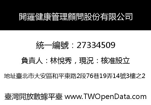 開羅健康管理顧問股份有限公司