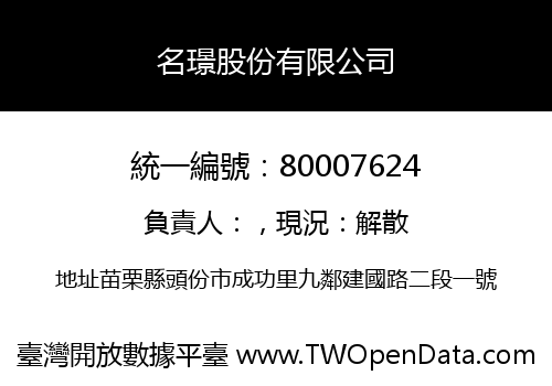 名璟股份有限公司