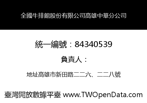 全國牛排館股份有限公司高雄中華分公司