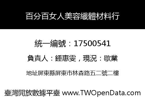 百分百女人美容纖體材料行