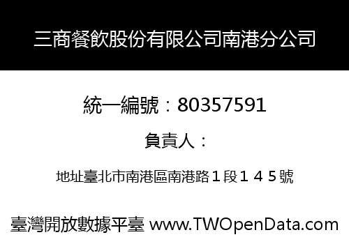 三商餐飲股份有限公司南港分公司