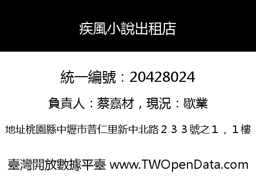 疾風小說出租店