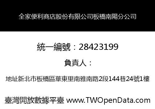 全家便利商店股份有限公司板橋南陽分公司