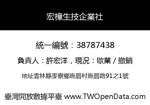 宏樟生技企業社