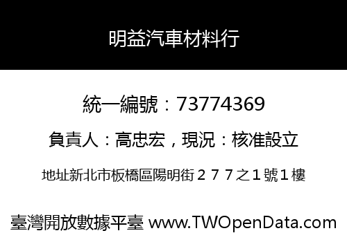 明益汽車材料行