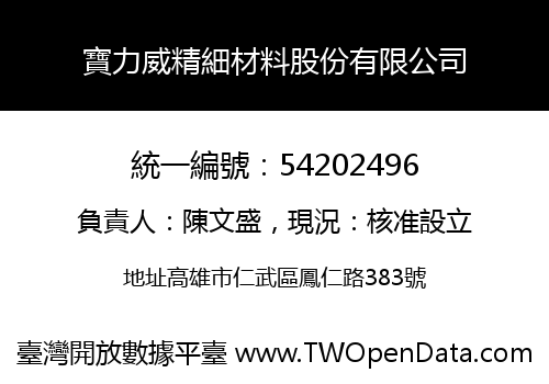寶力威精細材料股份有限公司