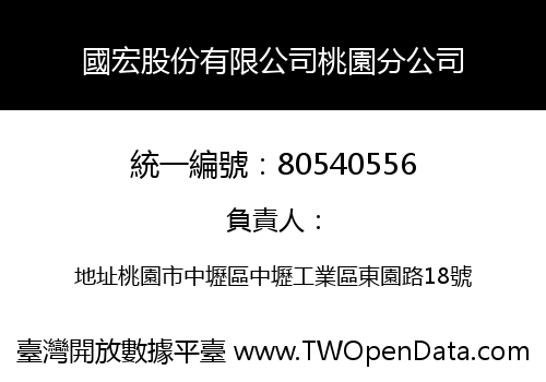 國宏股份有限公司桃園分公司