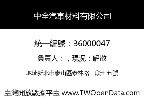 中全汽車材料有限公司