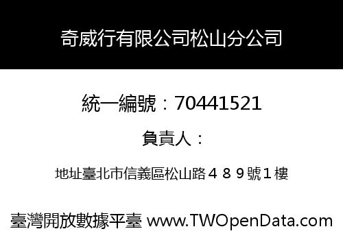 奇威行有限公司松山分公司