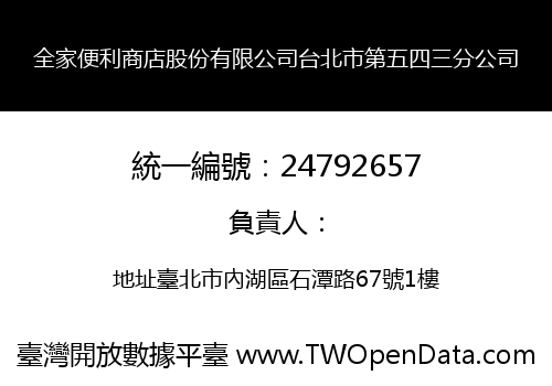 全家便利商店股份有限公司台北市第五四三分公司