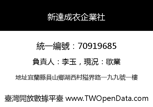 新達成衣企業社