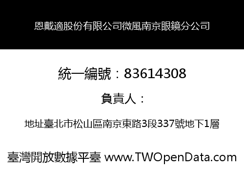 恩戴適股份有限公司微風南京眼鏡分公司