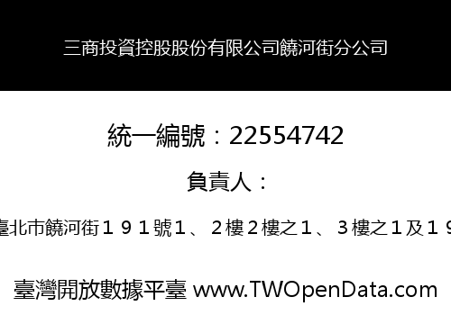 三商投資控股股份有限公司饒河街分公司