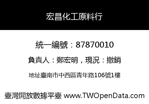 宏昌化工原料行