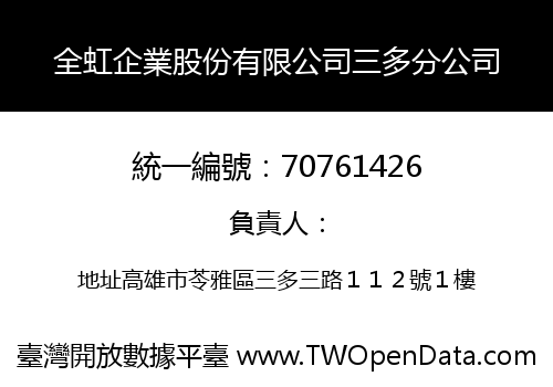 全虹企業股份有限公司三多分公司