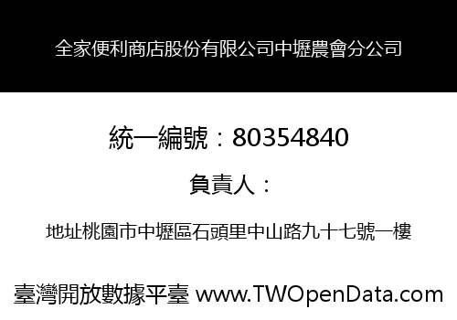 全家便利商店股份有限公司中壢農會分公司