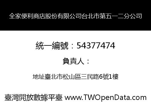 全家便利商店股份有限公司台北市第五一二分公司