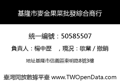 基隆市麥金果菜批發綜合商行