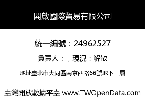 開啟國際貿易有限公司