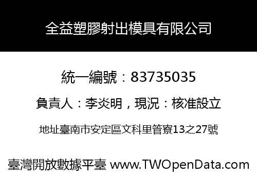 全益塑膠射出模具有限公司