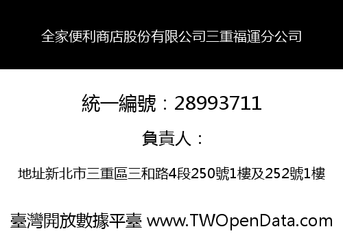 全家便利商店股份有限公司三重福運分公司