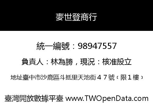 麥世登商行