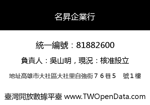 名昇企業行