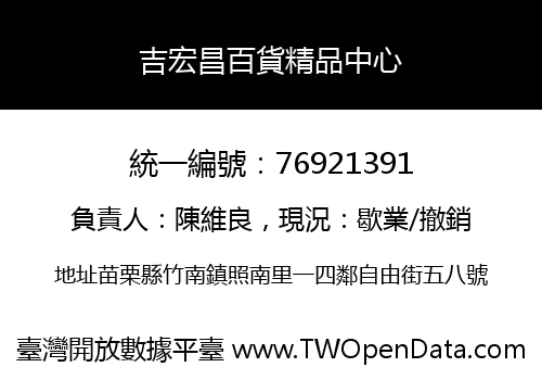 吉宏昌百貨精品中心