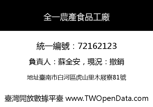 全一農產食品工廠