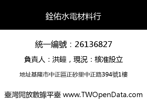 銓佑水電材料行