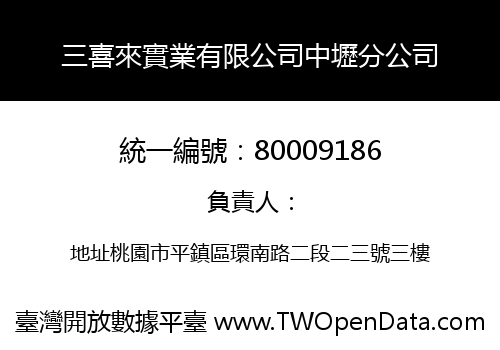 三喜來實業有限公司中壢分公司