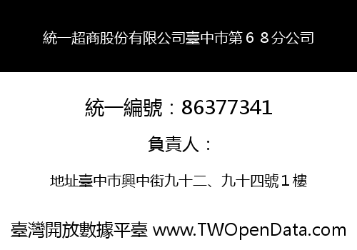統一超商股份有限公司臺中巿第６８分公司