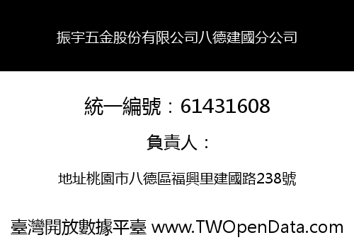 振宇五金股份有限公司八德建國分公司