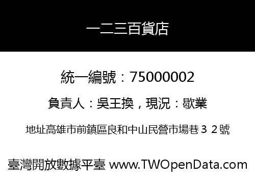 一二三百貨店