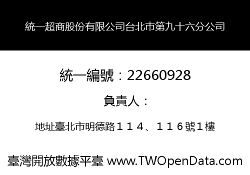 統一超商股份有限公司台北巿第九十六分公司