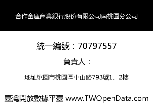 合作金庫商業銀行股份有限公司南桃園分公司