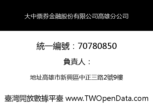 大中票券金融股份有限公司高雄分公司