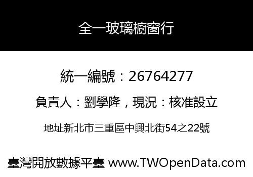 全一玻璃櫥窗行