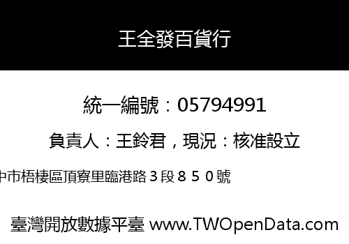 王全發百貨行