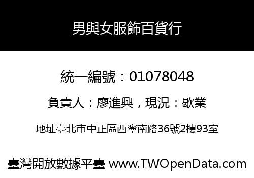 男與女服飾百貨行