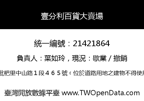 壹分利百貨大賣場
