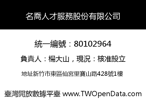 名喬人才服務股份有限公司