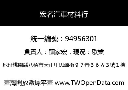 宏名汽車材料行