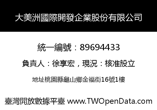 大美洲國際開發企業股份有限公司