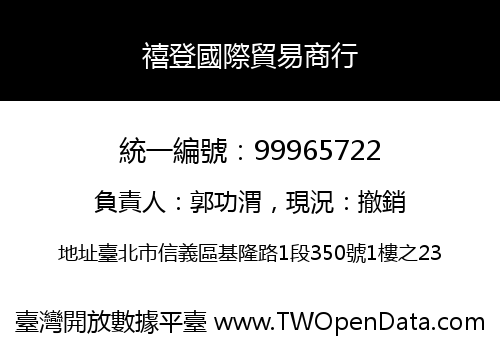 禧登國際貿易商行