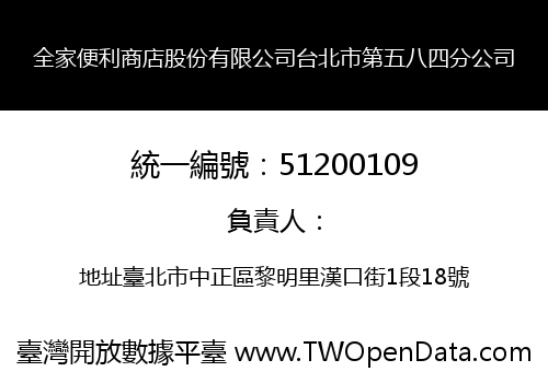 全家便利商店股份有限公司台北市第五八四分公司