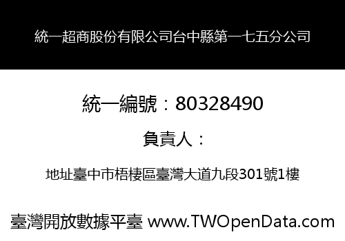 統一超商股份有限公司台中縣第一七五分公司
