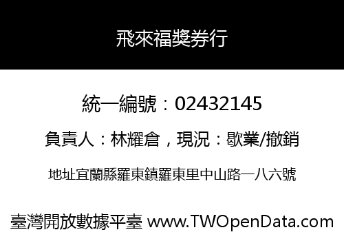 飛來福獎券行