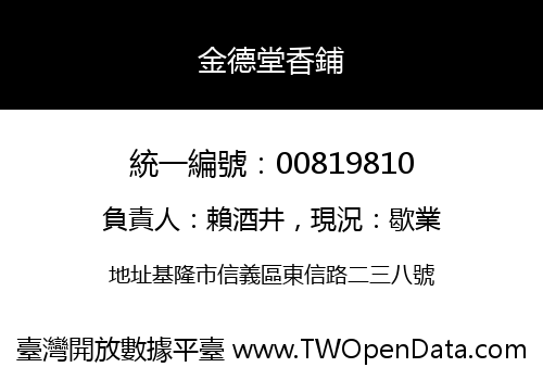 金德堂香鋪